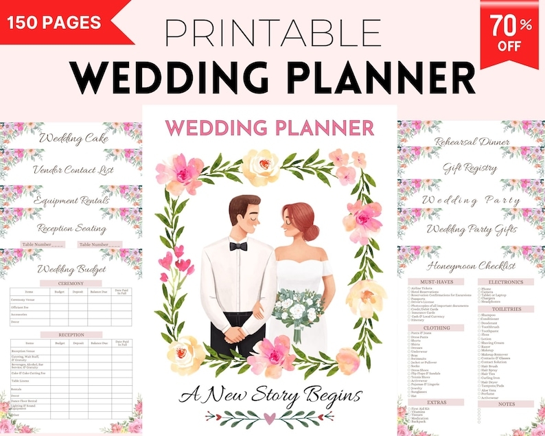 Wedding Planner Printable Wedding Planner Template Printable Etsy
