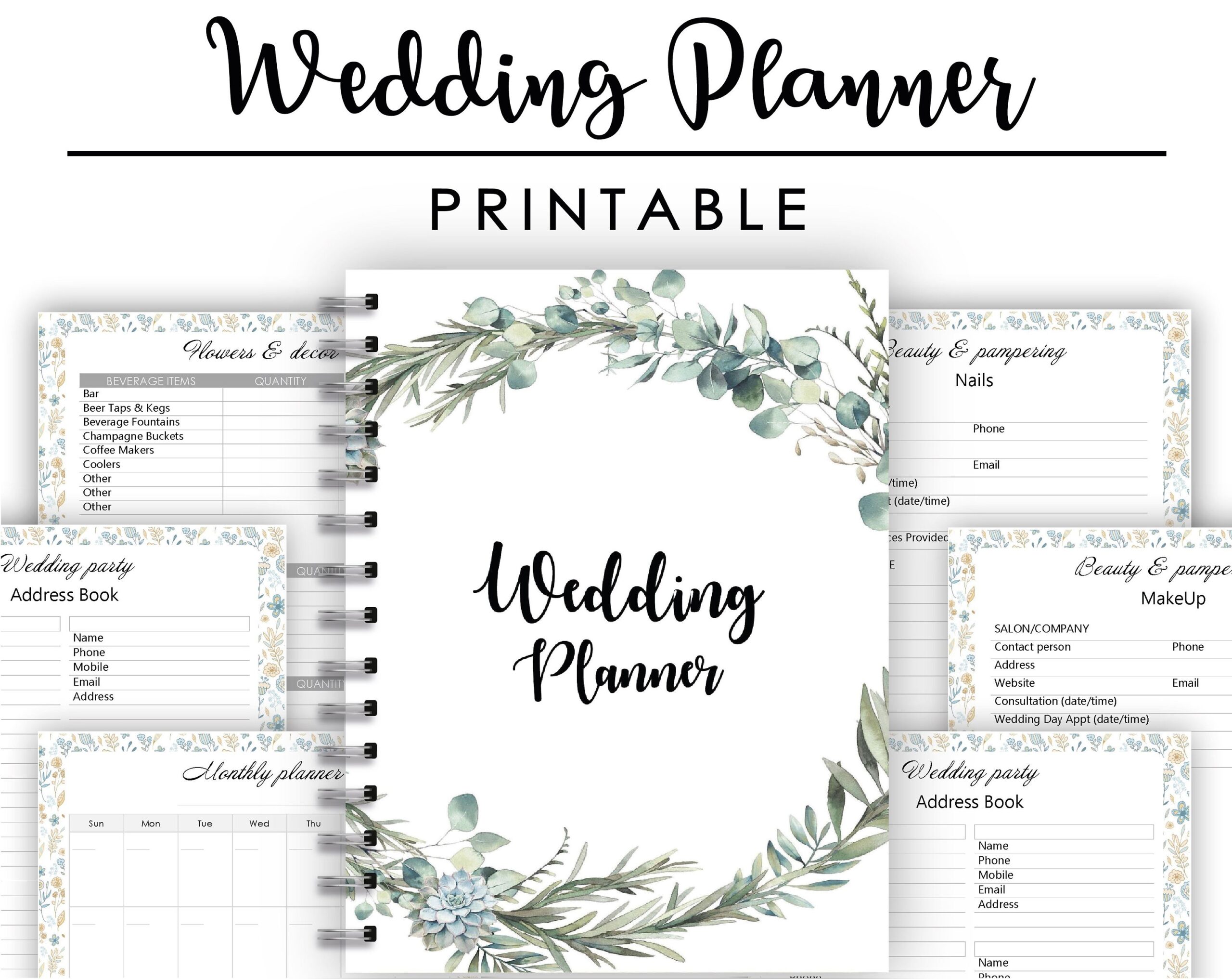 Wedding Planner Printable Wedding Planning Book Printable Etsy