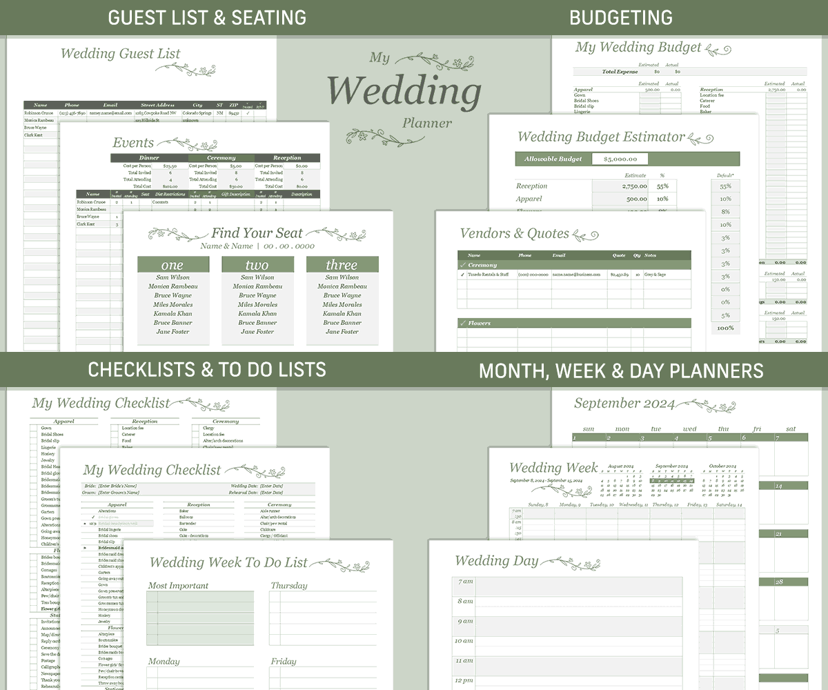 Wedding Planner Template Wedding Planner Template
