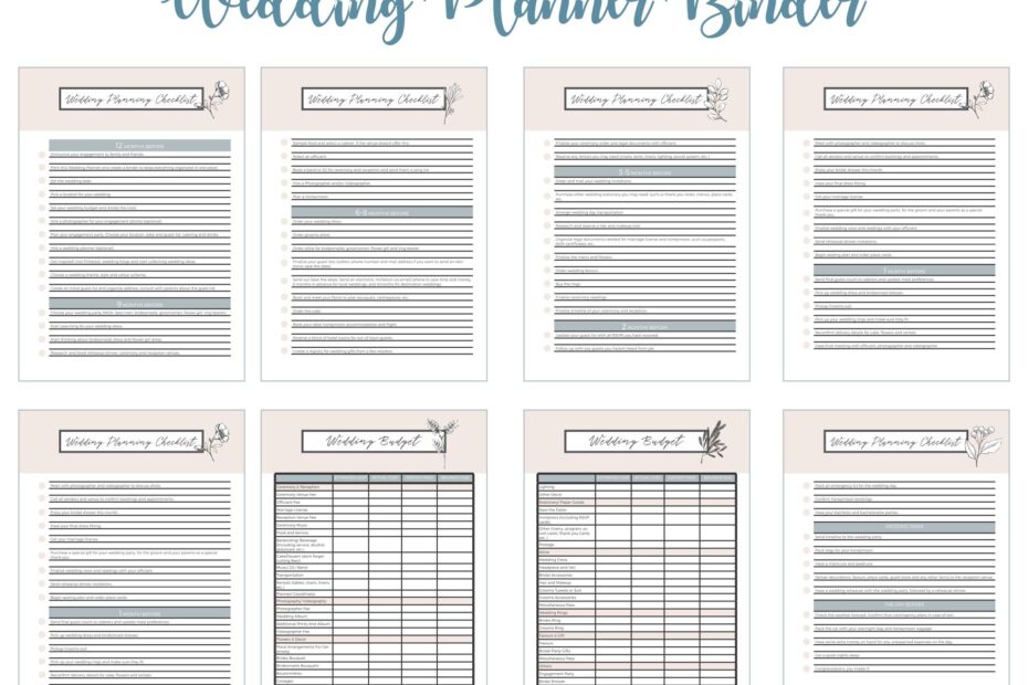 Wedding Planning 10 Free PDF Printables Printablee