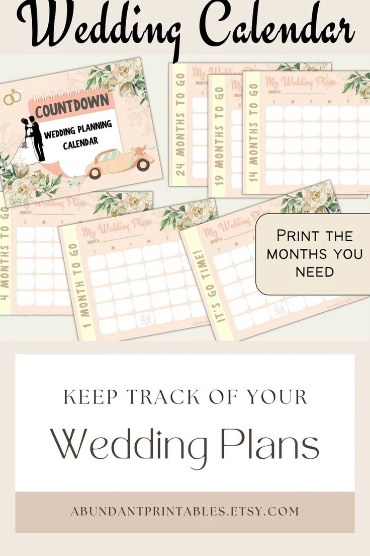 Wedding Planning Calendar Printable Calendars AT A GLANCE