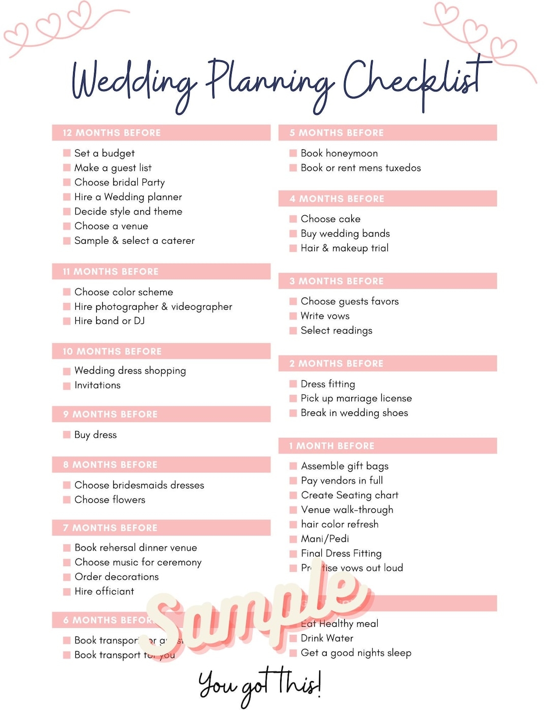 Wedding Planning Checklist Wedding To Do List Wedding Planning List Wedding Checklist Instant Download Wedding Planning Printable Pdf Etsy