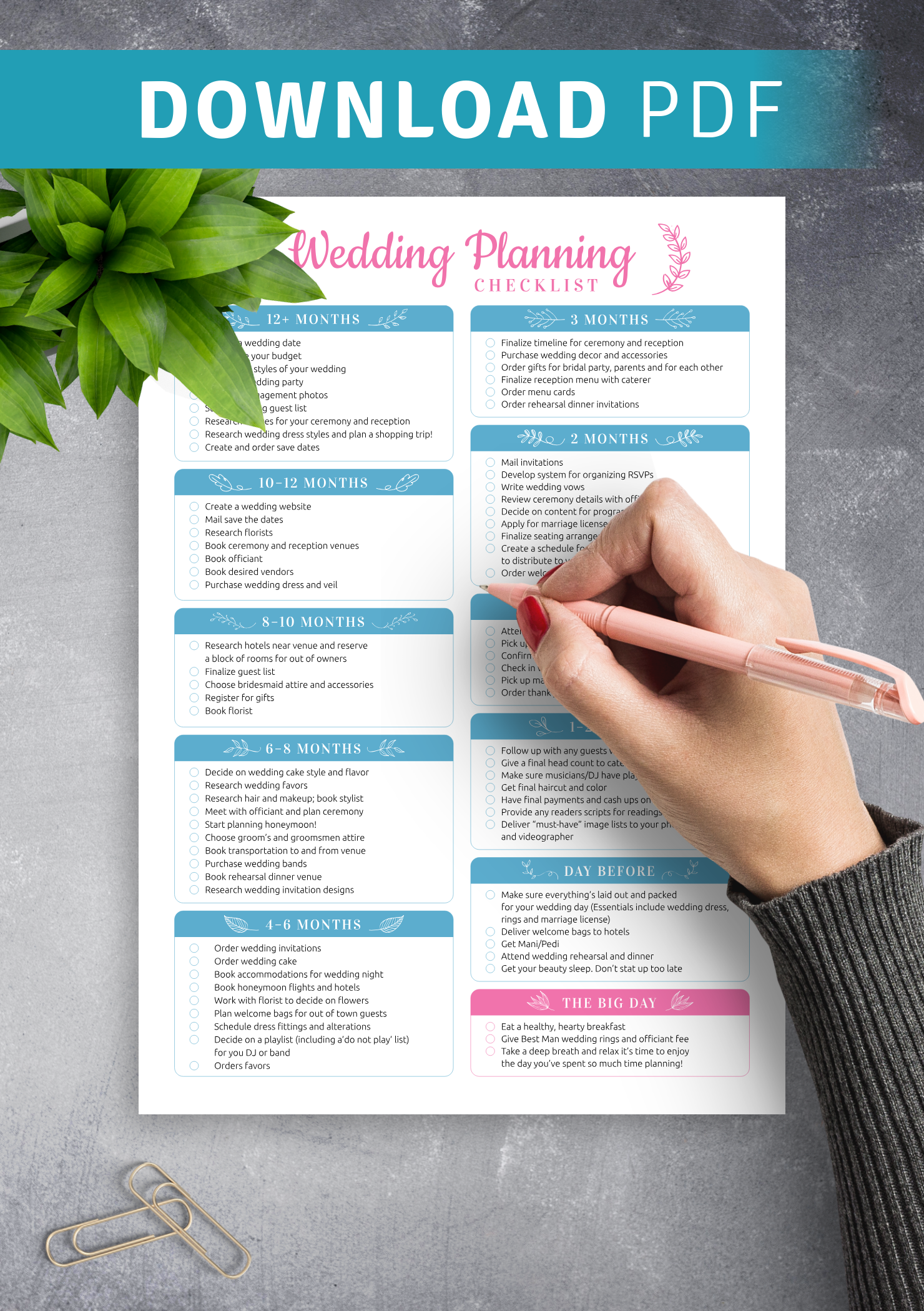 Wedding Planning Printable Checklist