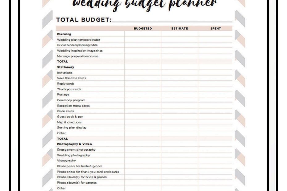 Wedding Planning Printables Free Templates To Keep You Organized Worksheets Library