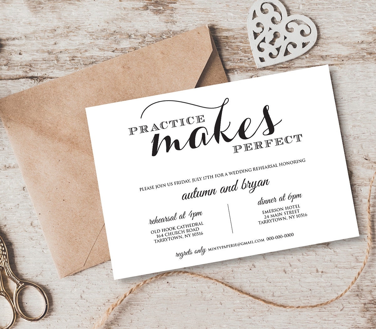 Wedding Rehearsal Dinner Invitation Template INSTANT DOWNLOAD 