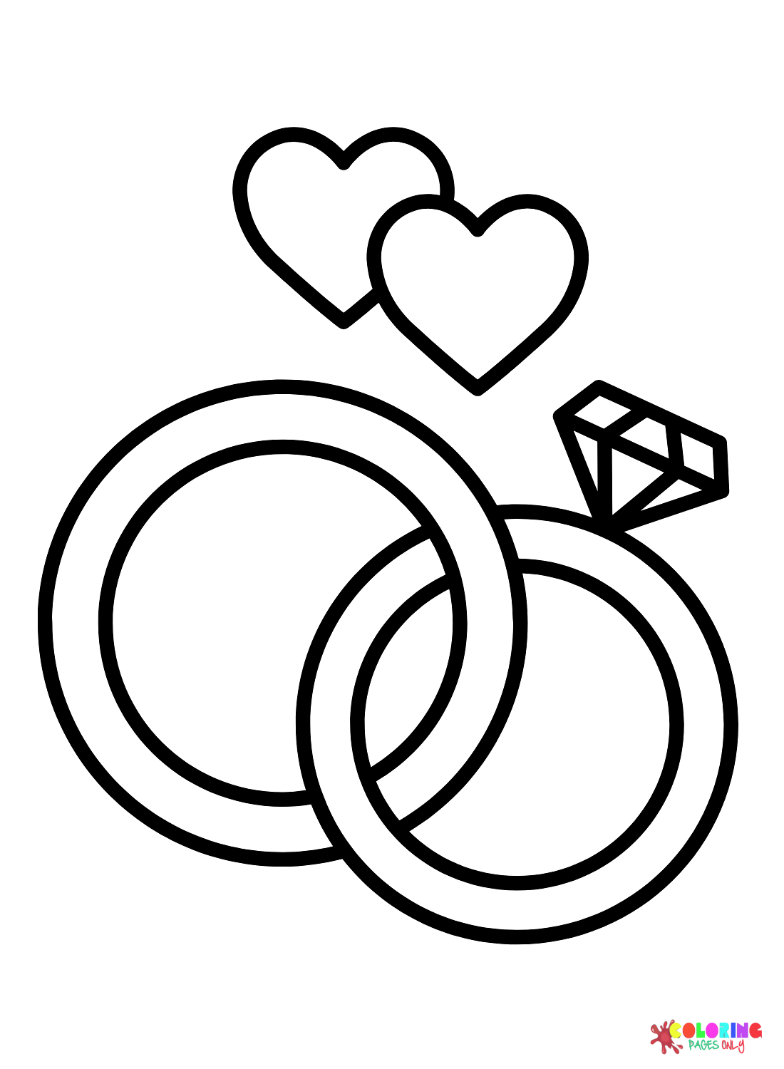 Wedding Rings Coloring Pages Printable Pdf Wedding Ring Clip