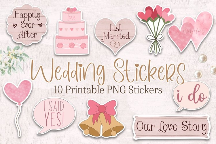 Wedding Scrapbook Stickers Printable Sticker Set