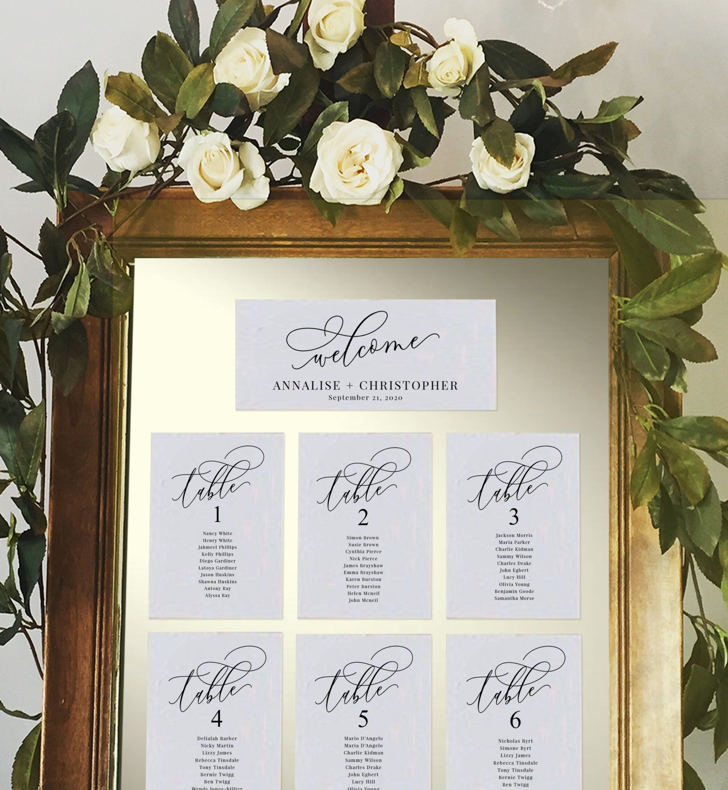 Wedding Seating Cards Printable