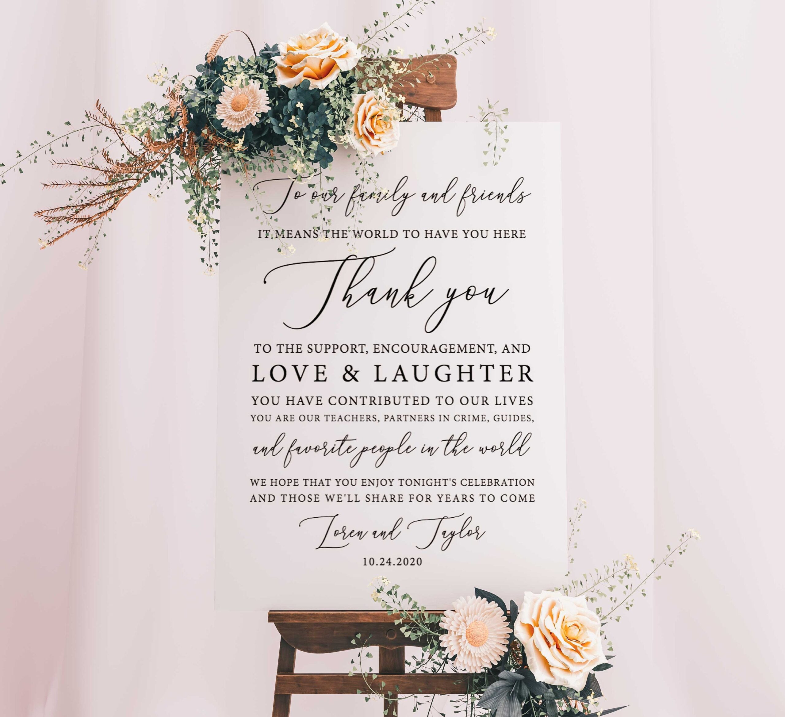 Wedding Sign Wedding Thank You Sign Rustic Wedding Sign Wedding Decor Wedding Thank You Poster Wedding Reception Sign Printable Etsy