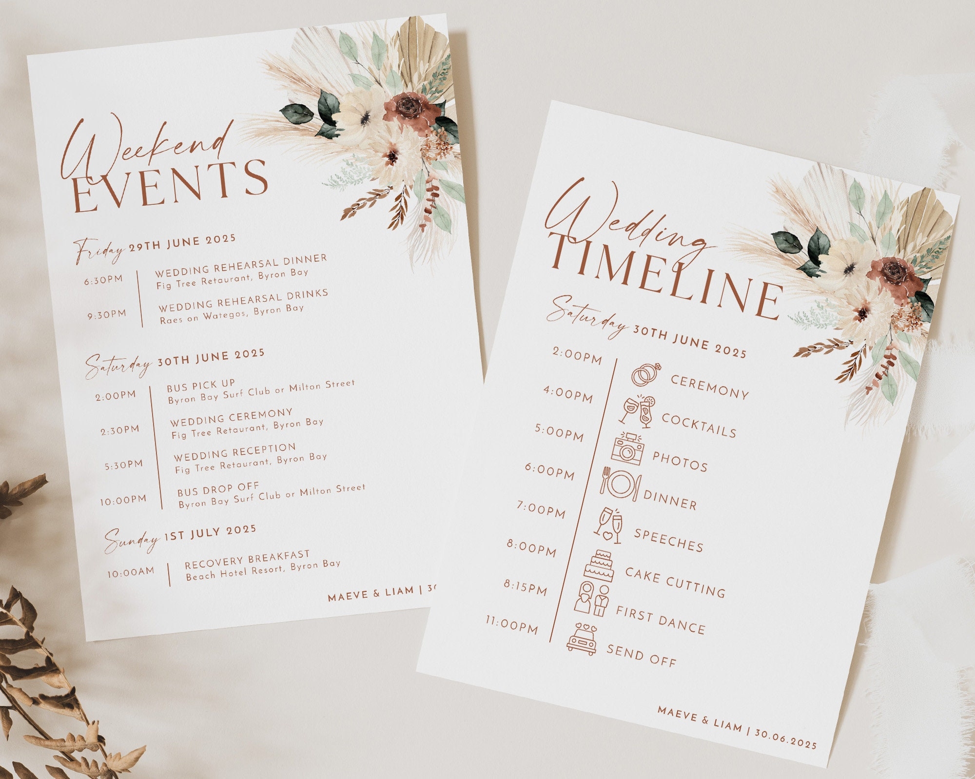 Wedding Timeline Template Wedding Itinerary Order Of Events 