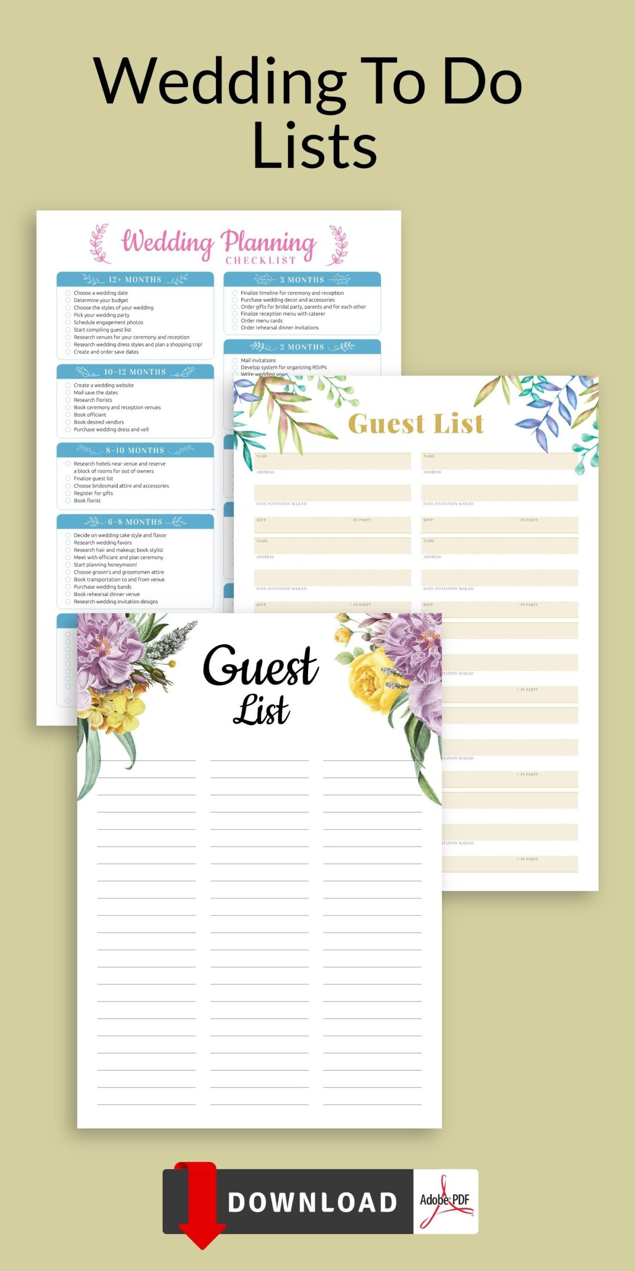 Wedding To Do List Printable