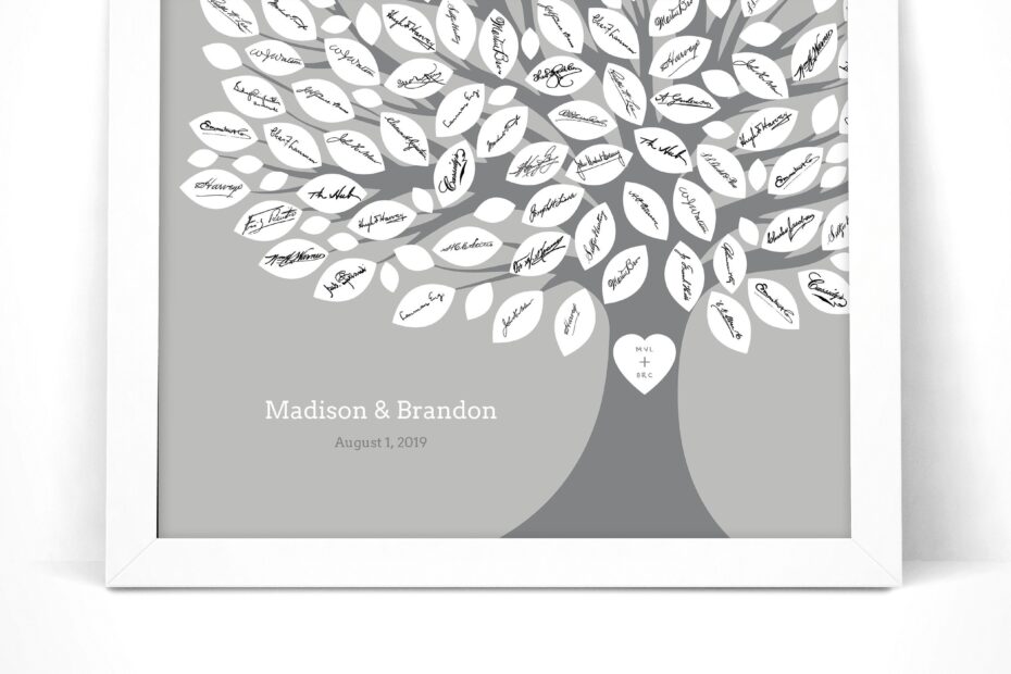 Wedding Tree Guest Book Printable With Instruction Card Wedding Guest
