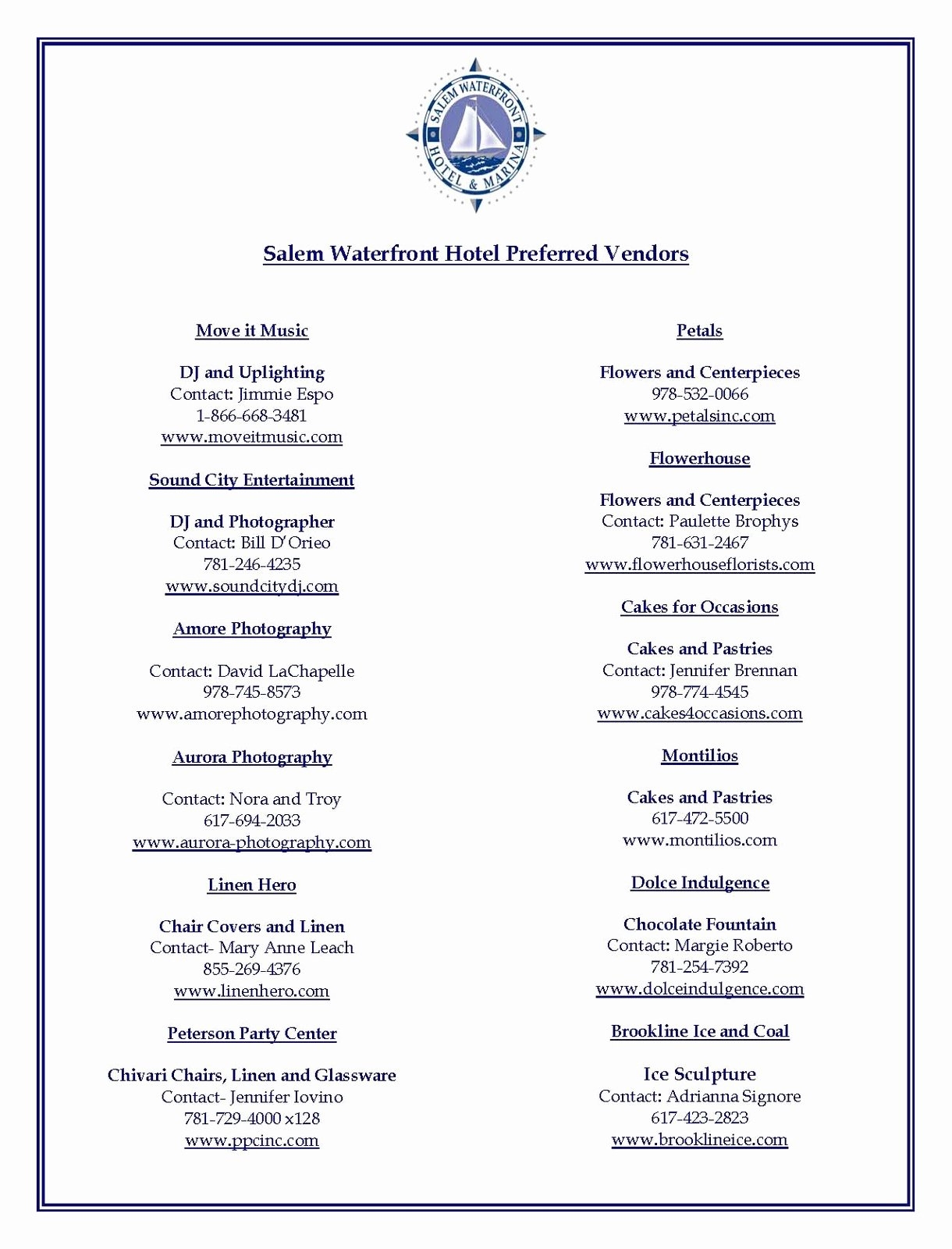 Wedding Vendor Contact List Template Peterainsworth