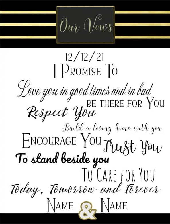 Wedding Vows Template 2024 FREE Template 