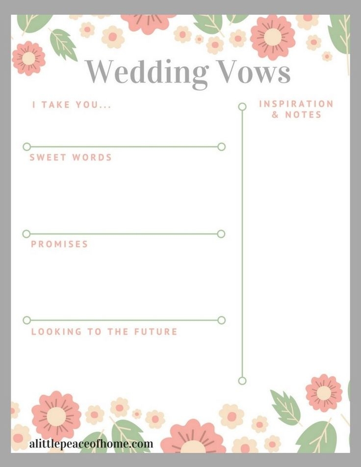 Wedding Vows Template Printable Printable Templates