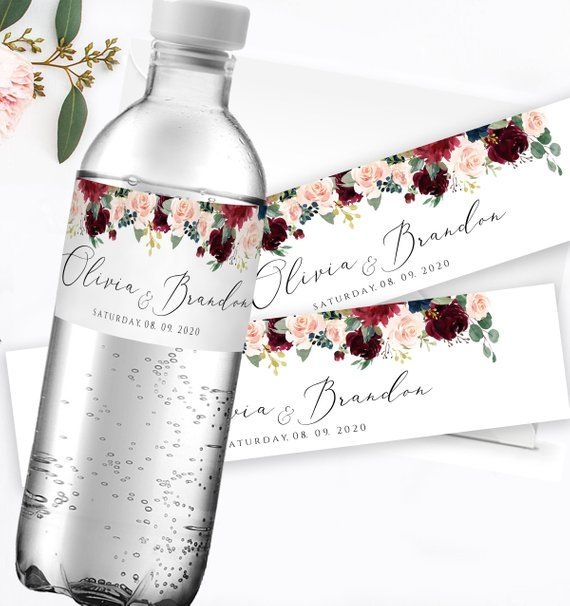 Wedding Water Bottle Labels Editable Water Bottle Template Personalized 