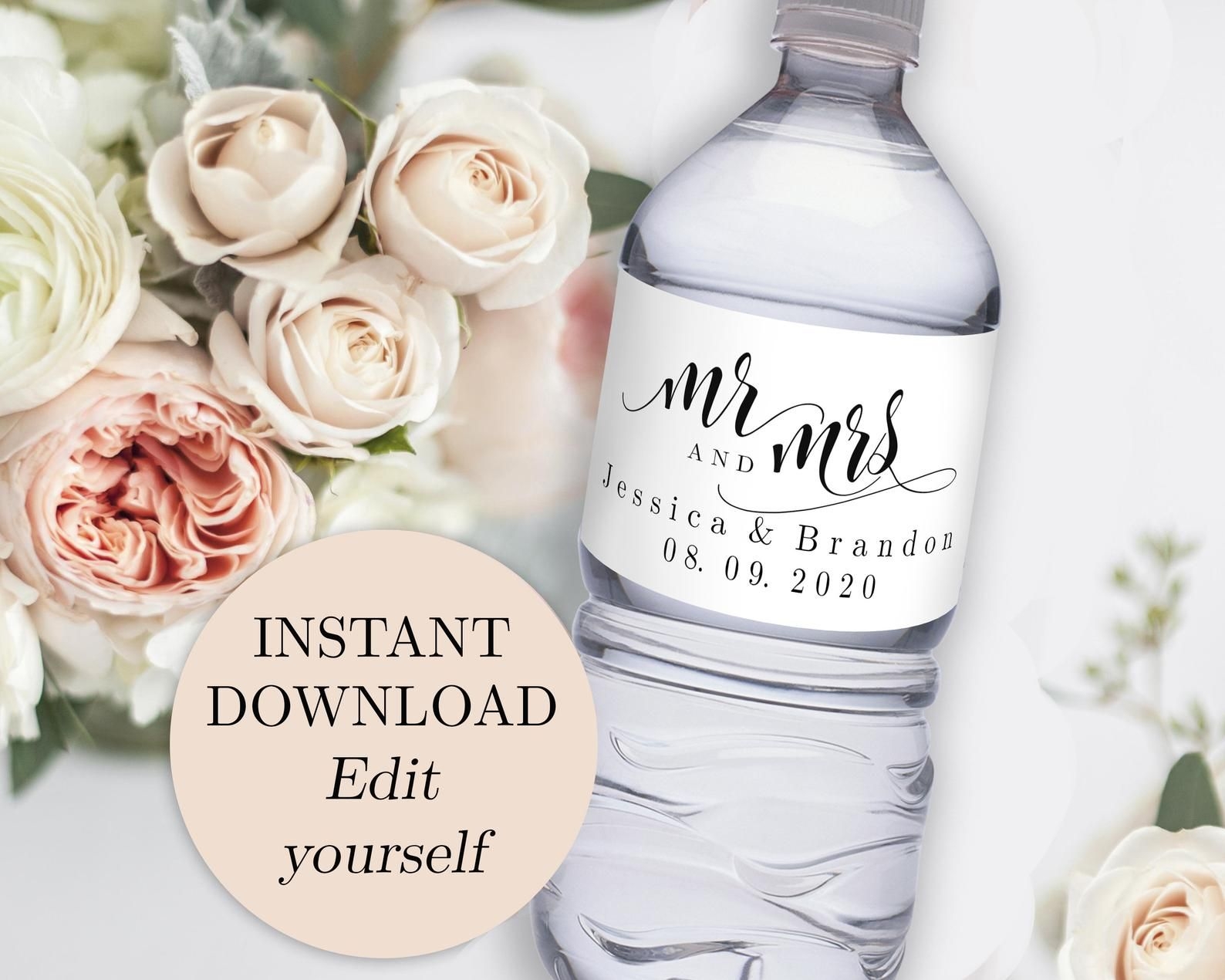 Wedding Water Bottle Labels Template Free Printable Word Searches