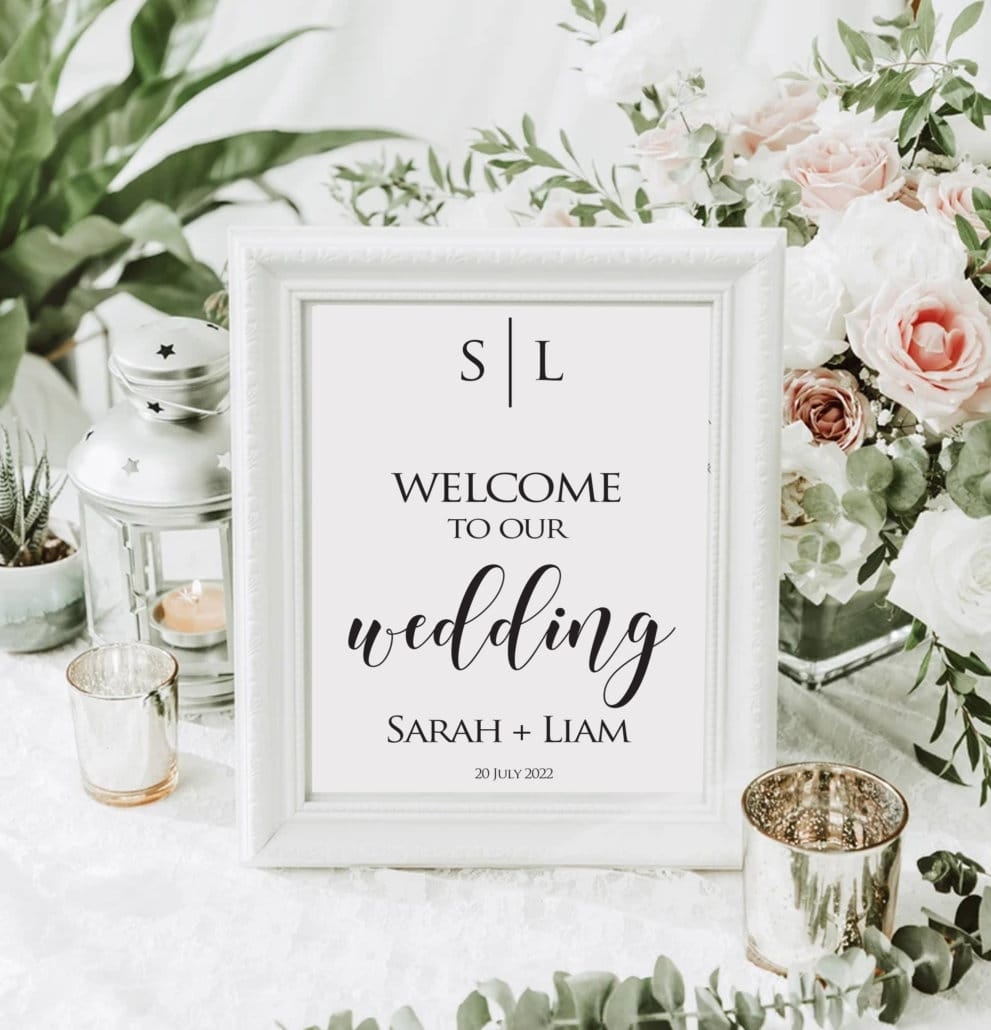 Wedding Welcome Sign Personalised Custom Wedding Decal DIY