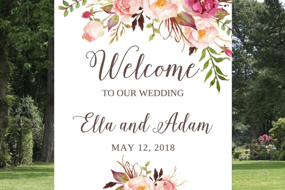 Wedding Welcome Sign Template Wedding Welcome Sign Printable Wedding Sign 16x20 18x24 24x36 Blush Pink Floral Wedding Welcome Poster Etsy Australia