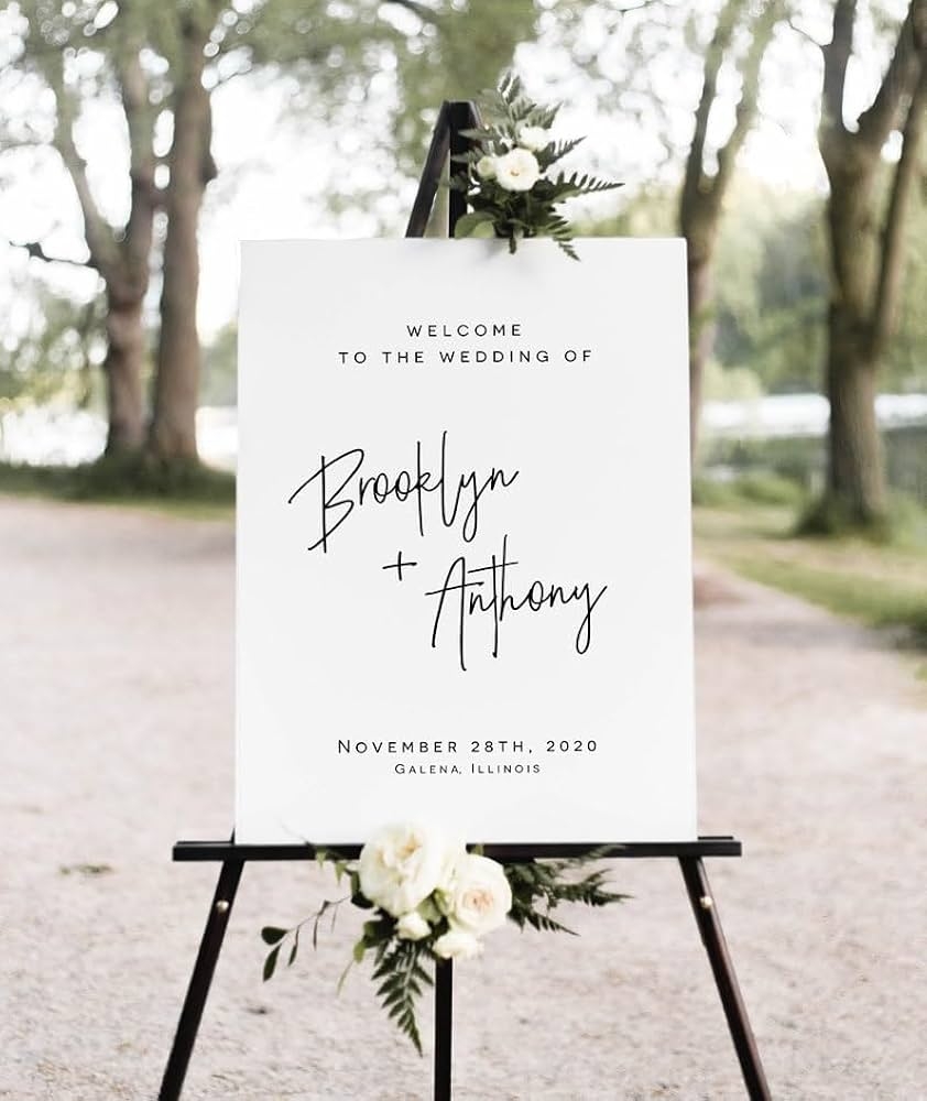 Welcome To Our Wedding Printable Calligraphy Welcome Sign On Stand Full Size