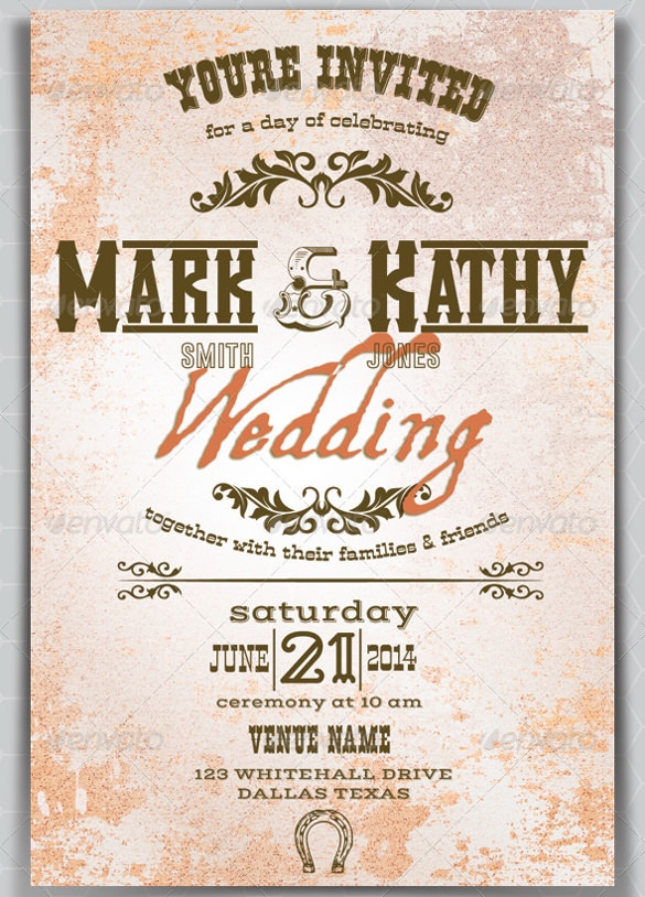 Western Wedding Invitation Templates