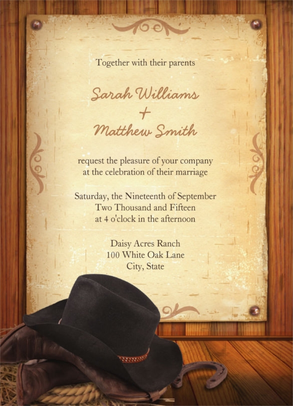 Western Wedding Invitations Templates Free Printable Word Searches