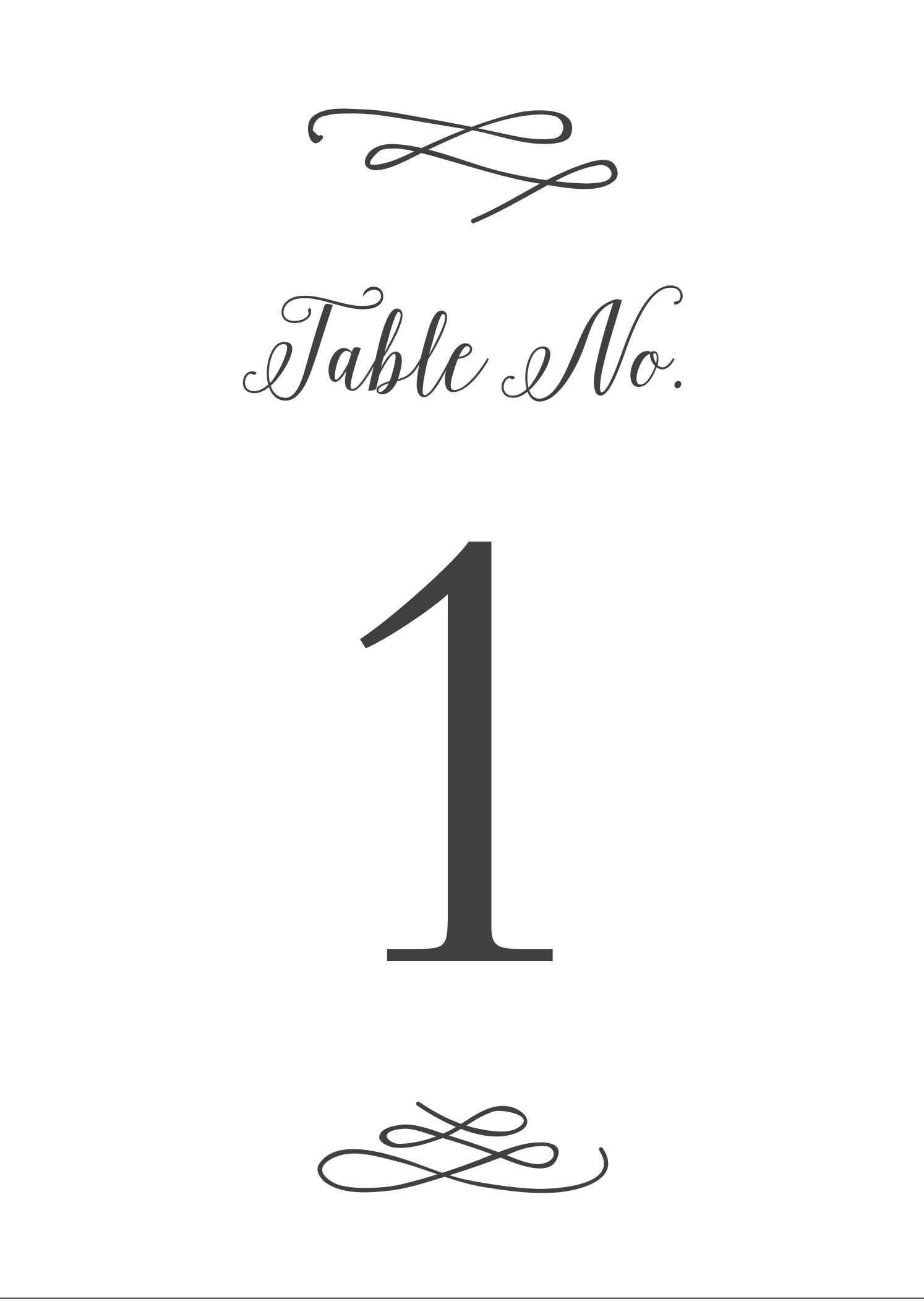 Whimsical Calligraphy Table Numbers Printable Worksheets Library