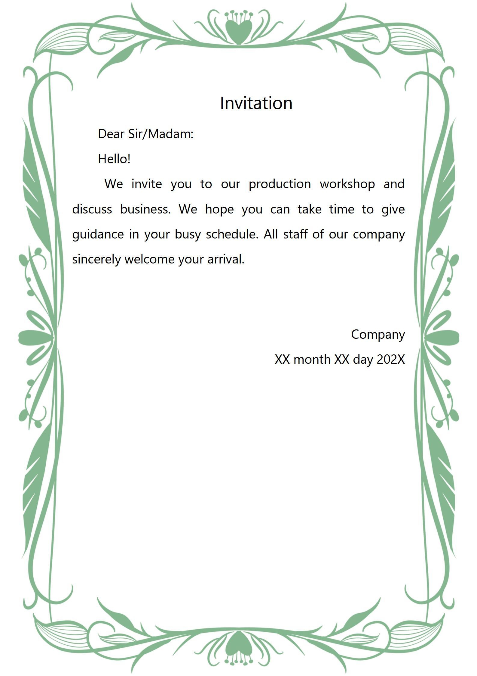 WORD Of Company Invitation Letter docx WPS Free Templates