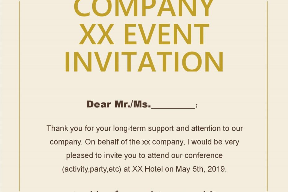 WORD Of Gold Simple Elegant Invitation docx WPS Free Templates