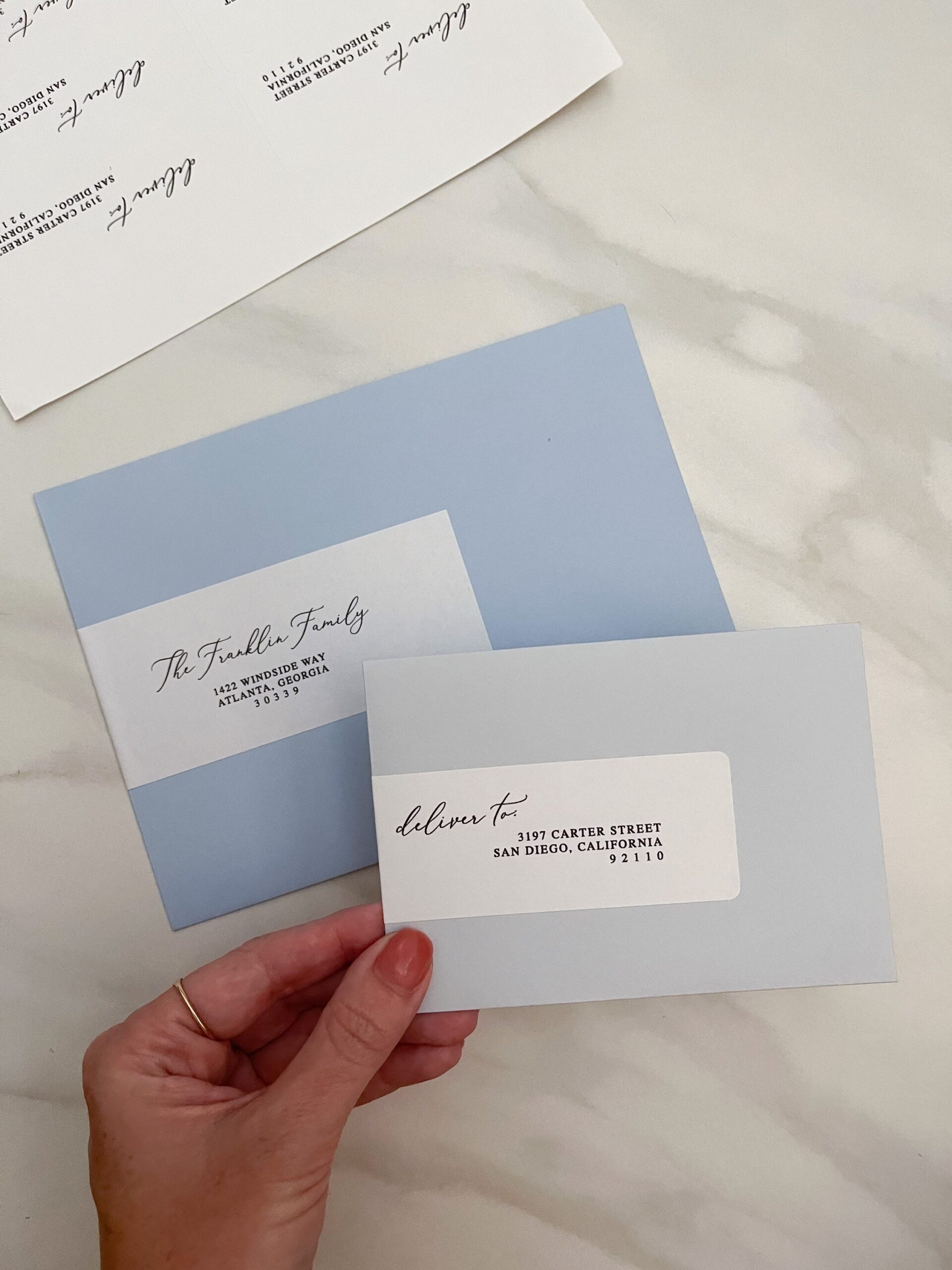 Wrap Around Label Template SET For Wedding Invitations Printable 