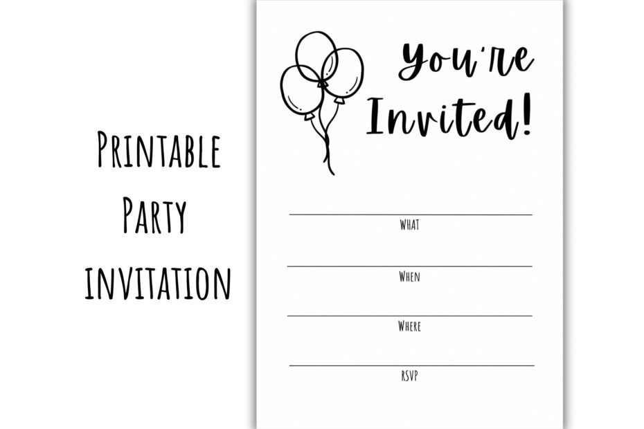 You re Invited Fill In The Blank Party Invitation Instant Download PDF 5x7
