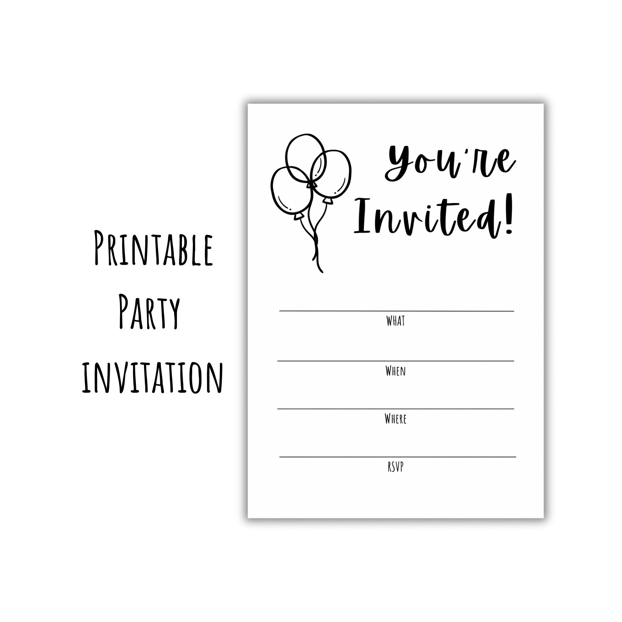You re Invited Fill In The Blank Party Invitation Instant Download PDF 5x7