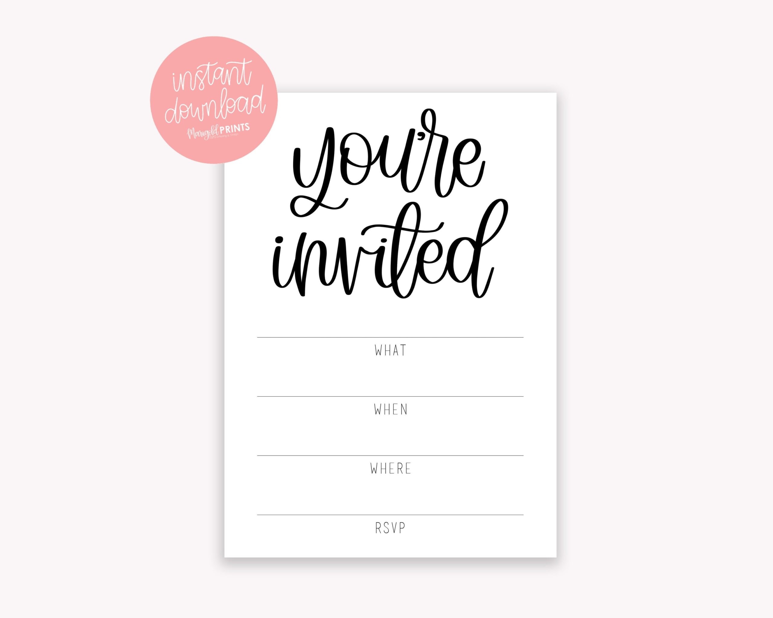 You re Invited Printable Invitations Fill In The Blank Invitations Invitation Download Downloadable Etsy UK
