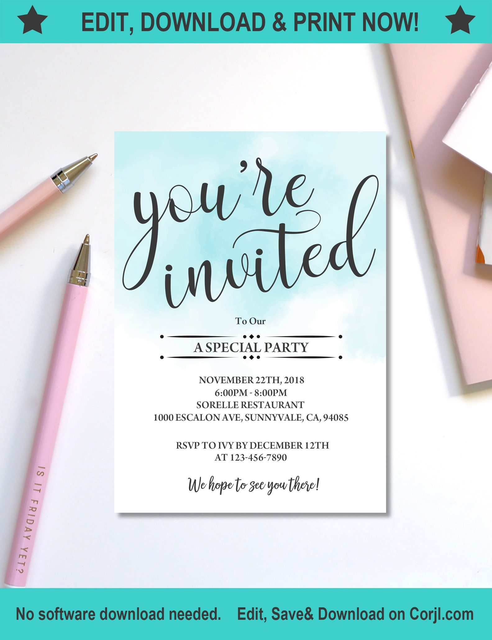 You re Invited Template All Text Editable Invitation Template 