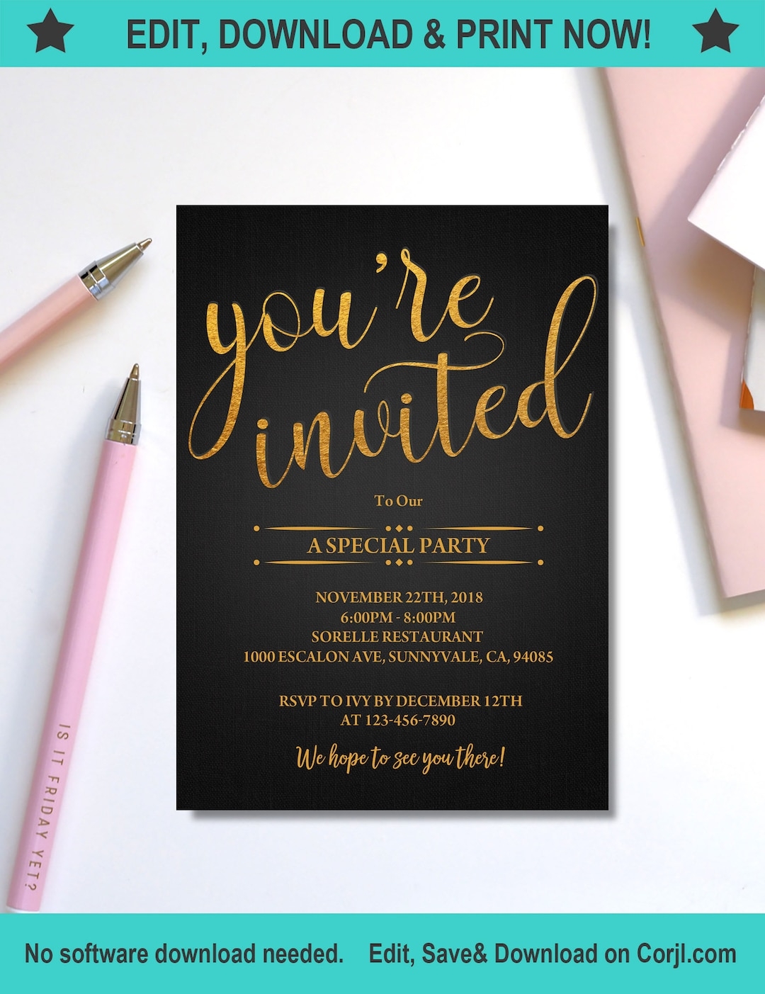 You re Invited Template You re Invited Digital Graduation Invitation Editable Business Template Special Event Invitation Template Etsy UK