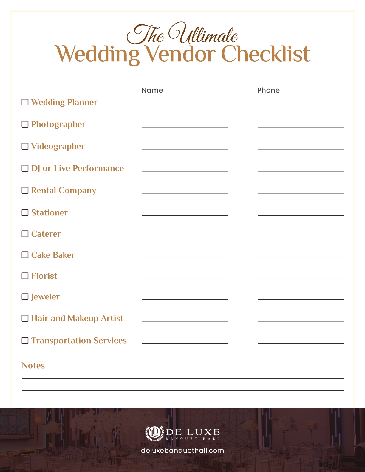 Your Complete Wedding Vendor Planning Checklist